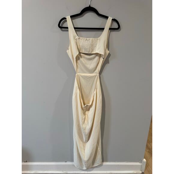 Forever 21 Off White Open Back Midi Dress Size M - Picture 3 of 4